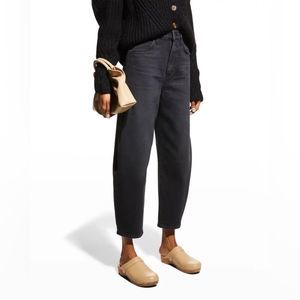 Citizens of Humanity Calista Curve Black High Waist Wide Leg Barrel Jeans